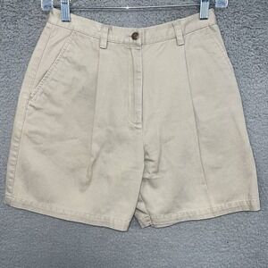 VTG Lauren Ralph Lauren Shorts Women‎ 4P Petite Khaki High Waist Pleated Chino